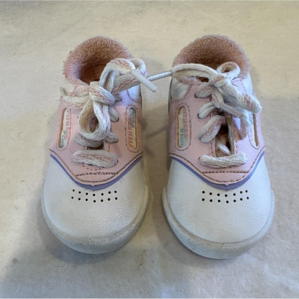 Vintage 1990s Pastel Color Block Infant Baby Girl Sneakers Fitness Plus size 2